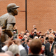 Frank Robinson, larger than life. And also a bronze statue of Frank Robinson.